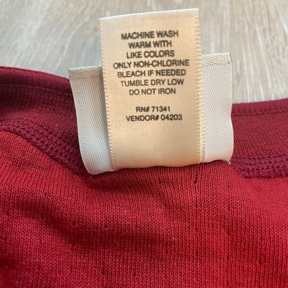 L.L. Bean Men’s XL Red Cotton Wool Thermal Crewneck Long Sleeve Shirt Canada - Picture 4 of 7